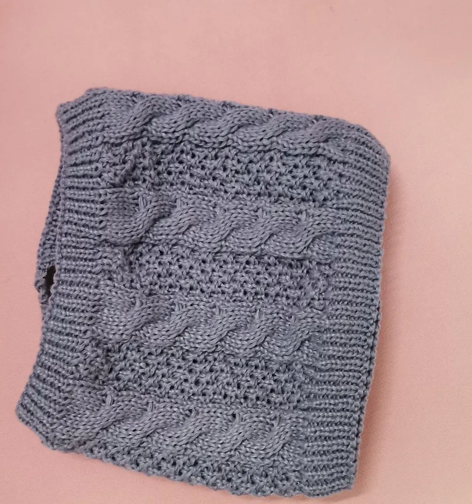 شال گردن بافتنی مدل رینگی داخل فوتر طرح مارپیچ