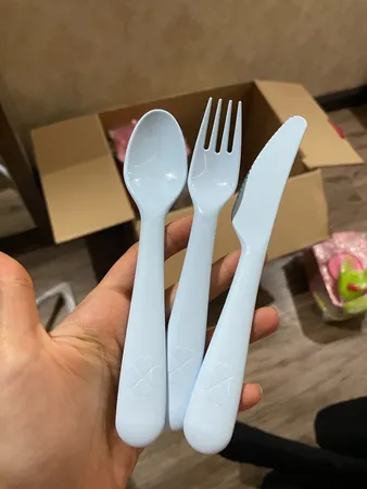 ست قاشق چنگال کودک ایکیا مدل Kalas بسته 3 عددی