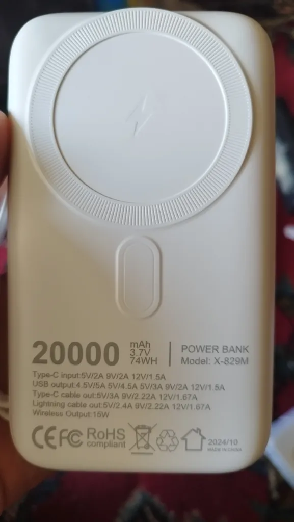 پاوربانک 22.5وات ایکس انرژی مدل Magsafe X-829M ظرفیت 20000 میلی آمپر ساعت