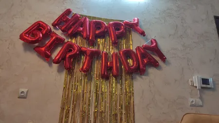 بادکنک فویلی طرح هپی برز دی مجموعه 13 عددی