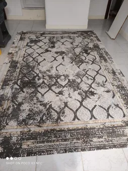 فرش ماشینی طرح colorful کد CO08 زمینه طوسی کرم