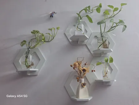 شلف دیواری آمینارت طرح شش ضلعی مجموعه 5 عددی