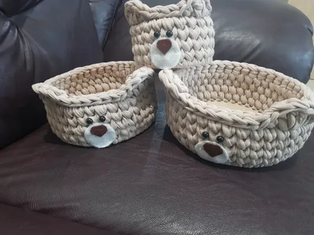 ارگانایزرکودک طرح خرسی مدل تریکو کد BEAR-02 مجوعه 3 عددی