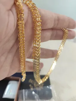 گردنبند طلا 18 عیار زنانه طلای مستجابی مدل لیزر کات کد  L2