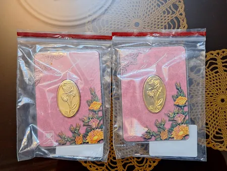 شمش طلا 24 عیار طلای محمد طرح گل رز کد 500
