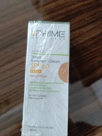 کرم ضدآفتاب رنگی پرایم مدل Acnex SPF60، مناسب پوست‌های چرب، حجم 40 میلی‌لیتر