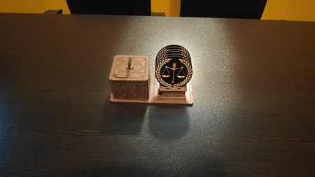 زیر لیوانی مدل وکیل دادگستری مجموعه 6 عددی