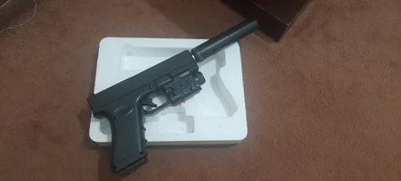 تفنگ بازی ناب سل مدل کلت لیزردار metal p-180