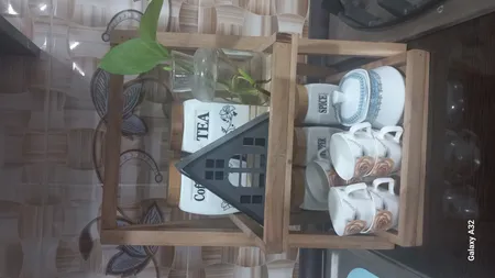 شلف رومیزی مدل دو طبقه چوبی کد 053