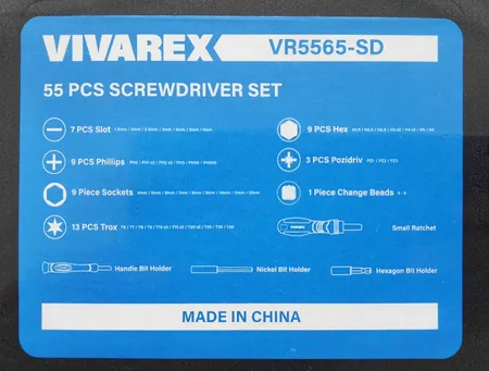 پیچ گوشتی جغجغه ای ساعتی و سری بکس ویوارکس مدل vr5565-sd مجموعه 55 عددی