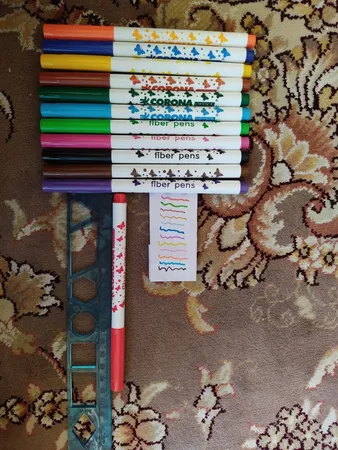 ماژیک رنگ آمیزی 12 رنگ کرونا مدل WATER COLOR PEN کد WH6996-12P