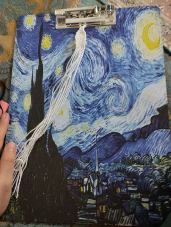 تخته شاسی طرح نقاشی ونگوگ شب پرستاره کد 1554576 سایز A4
