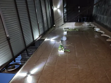 چراغ دیواری حیاطی زاک مدل دکوراتیو طرح سه طرفه 3W