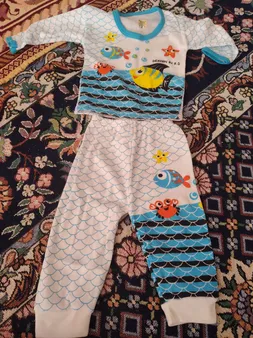ست تی شرت و شلوار نوزادی طرح ماهی