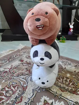 عروسک طرح خرس کله فندقی طول 30 سانتی متر بسته 3 عددی