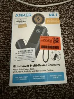 پاوربانک 100 وات انکر مدل A1695 ظرفیت 25000 میلی آمپر ساعت به همراه دو کابل USB-C