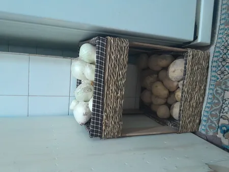 سبد سیب زمینی و پیاز مدل دو طبقه مربع