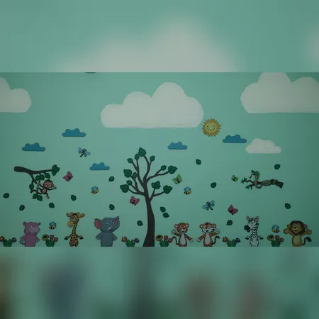 استیکر باروچین مدل حیوانات در جنگل