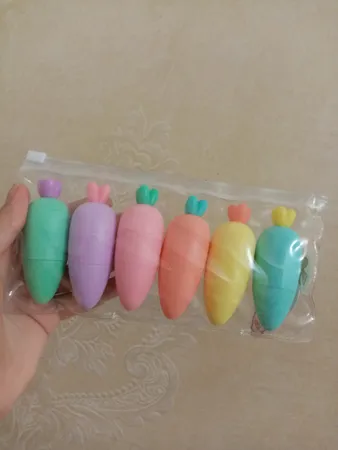 ماژیک علامت گذار مدل پاستلی طرح هویج بسته 6 عددی