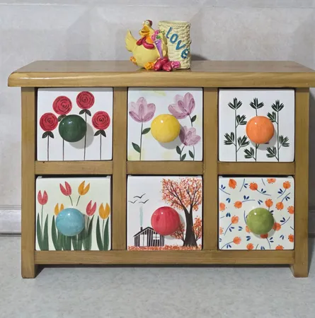 جا ادویه 6 پارچه مدل چوبی و سرامیکی