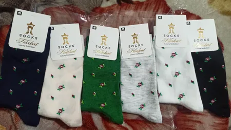 جوراب ساق بلند زنانه پاریز مدل شکوفه کد 1610 بسته  6 عددی