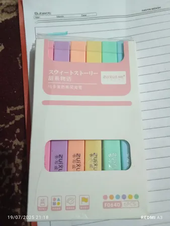 ماژیک علامت گذار ژیخوآ مدل پاستیلی بسته 6 عددی