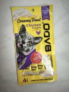 تجریه خرید تشویقی گربه بادو مدل بستنی با طعم مرغ وزن 60 گرم بسته 4 عددی