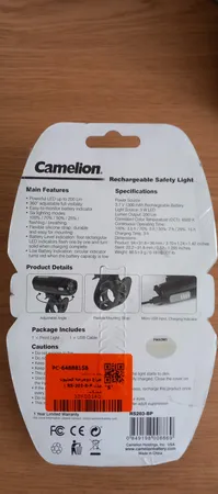 چراغ دوچرخه کملیون مدل RS-203-B-P