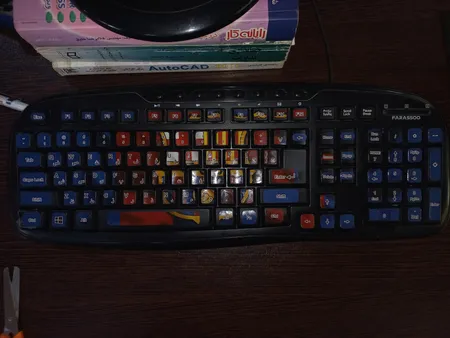 برچسب کیبورد طرح بارسلونا کد 22 با حروف فارسی