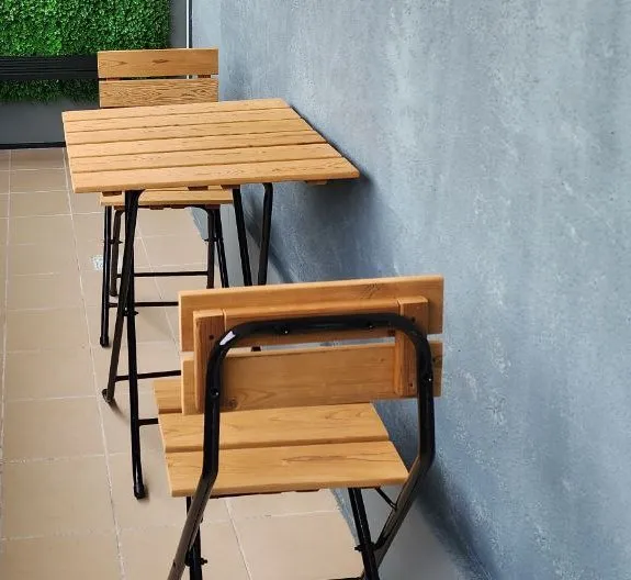 میز و صندلی غذاخوری دو نفره مدل چوبی کد 2090