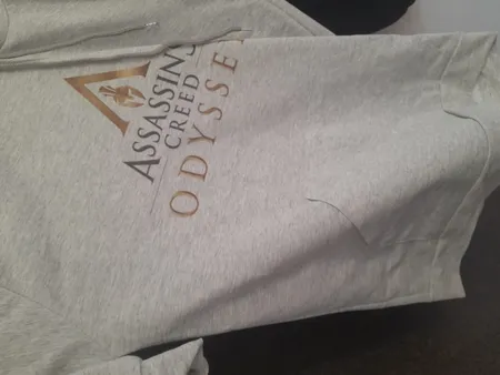 هودی مردانه طرح Assassins کد S436 رنگ طوسی