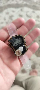 تجریه خرید صلوات شمار مدل نگین دار طرح دو رنگ مشکی کد B88