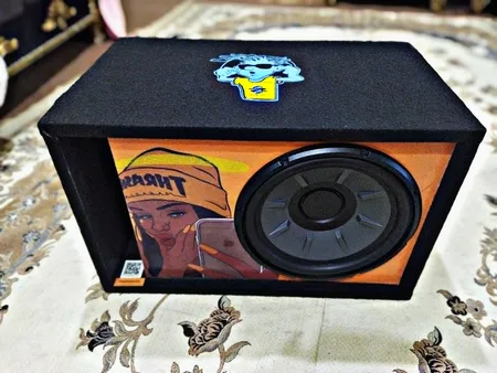 باکس ساب ووفر خودرو تی ماتریکس طرح استیکر مدل 60L مناسب برای ساب 12 اینچ