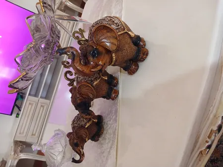 مجسمه مدل فیل ثروت کد DEC-FS300 مجموعه 3 عددی