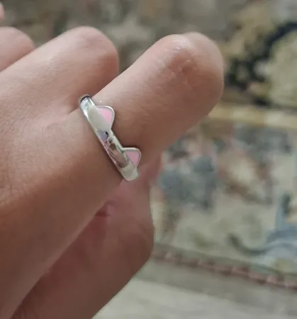انگشتر زنانه مدل گربه گوش دار کد 872255