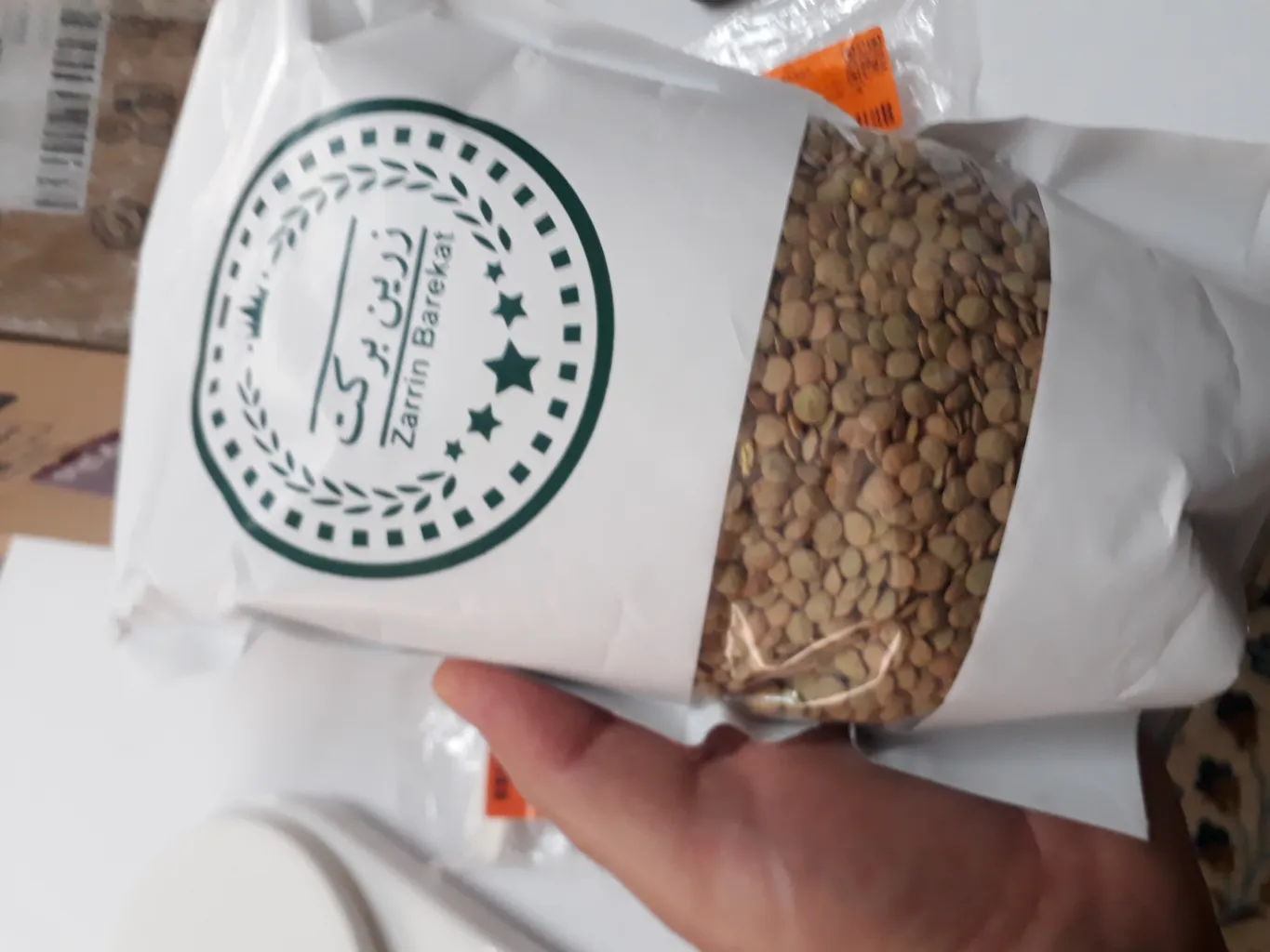 عدس درشت سبز زرین برکت - 1 کیلو گرم
