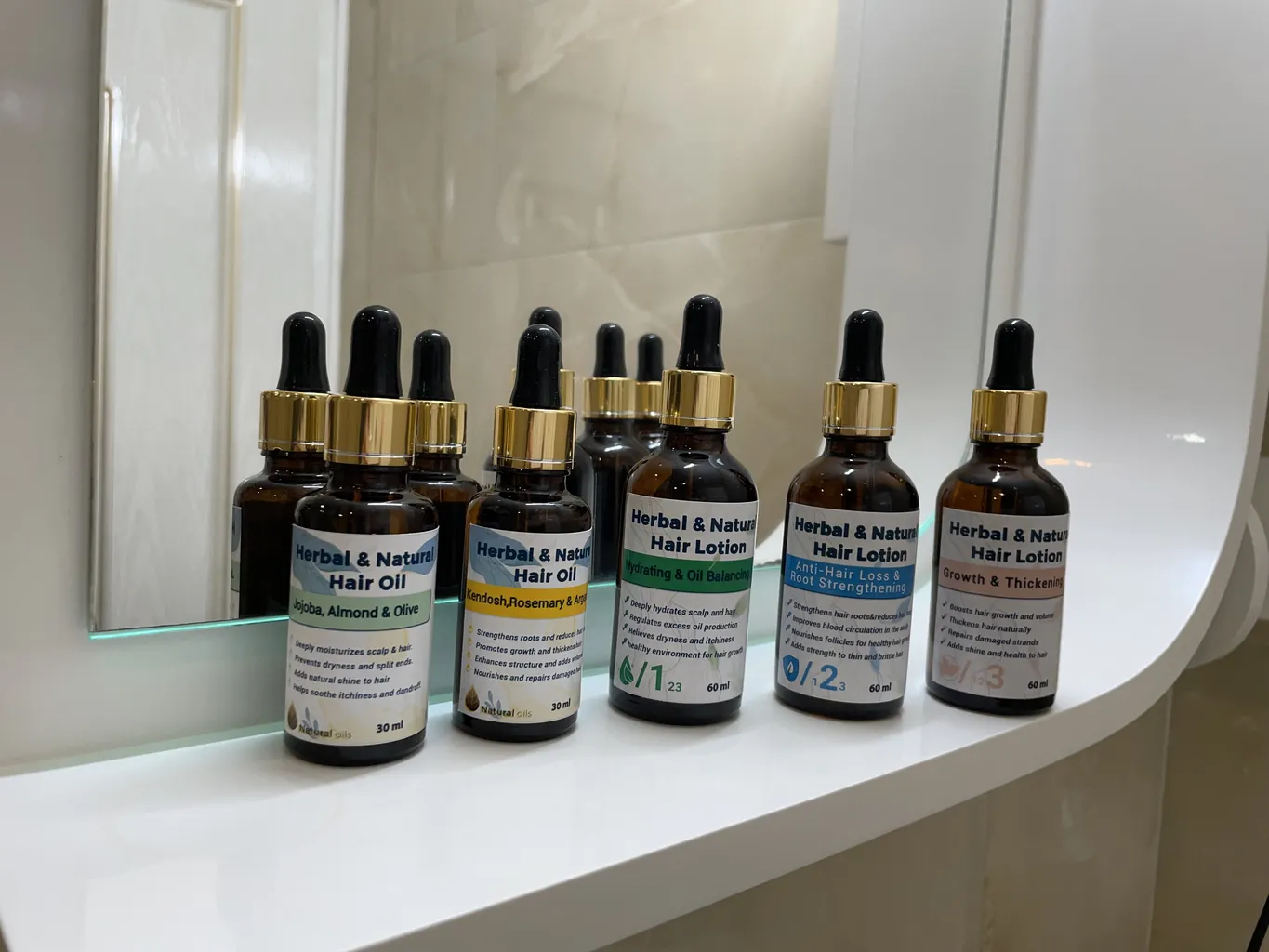 روغن‌ ریزش و تقویت کننده مو سر هربال مدل HN حجم 240 میلی لیتر بسته 5 عددی