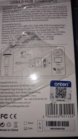 مبدل USB-C به USB-C/HDMI/VGA/USB اونتن مدل OTN-95112