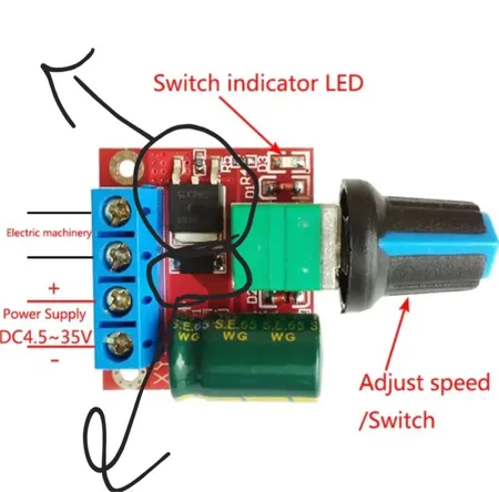 ماژول کنترل دور موتور کد HX-T05