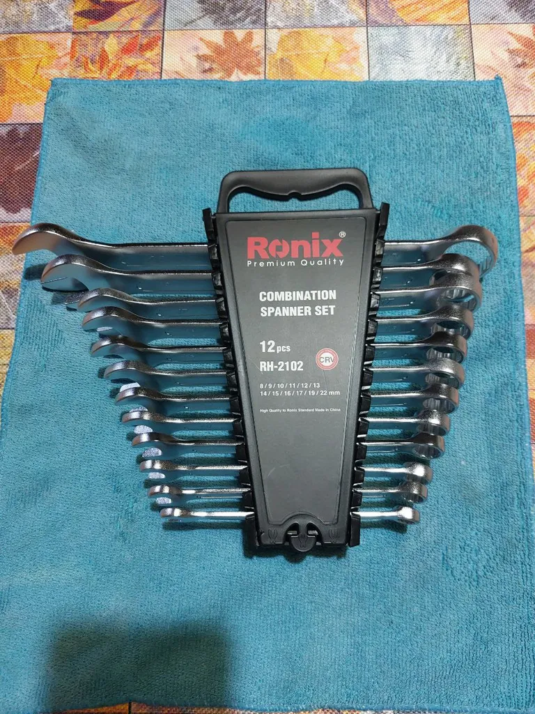 آچار یک سر تخت یک سر رینگ رونیکس مدل RH-2102 مجموعه 12 عددی