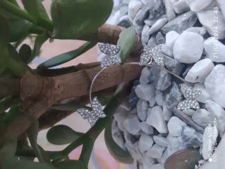 گوشواره زنانه مدل ایرکاف طرح پروانه کد Ensc2