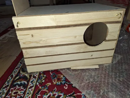 لانه پرنده مدل عروس هلندی درب کشویی طرح چوبی