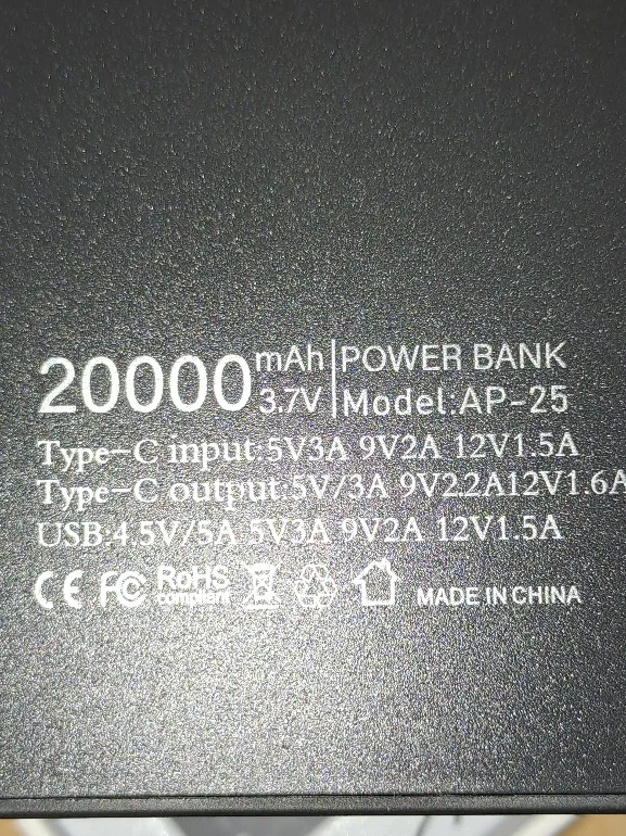 پاوربانک ای زد پی مدل AP-25 ظرفیت 20000 میلی آمپر ساعت