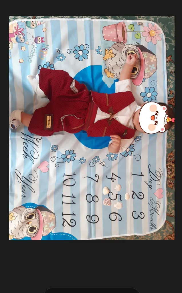 زیرانداز عکاسی ماهگرد کودک هزاردستان طرح جغد مدل MAH101