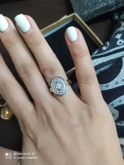 نیم ست طلا 18 عیار زنانه طلای مستجابی مدل آوا تراش بیضی مارشال کد 68003