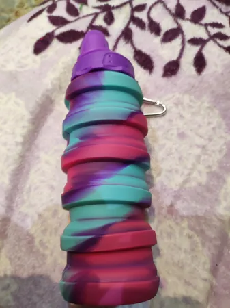 قمقمه دوچرخه مدل سیلیکونی تاشو گنجایش 0.5 لیتر