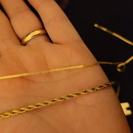 زنجیر طلا 18 عیار زنانه طلای مستجابی مدل بیزمارک کد 40