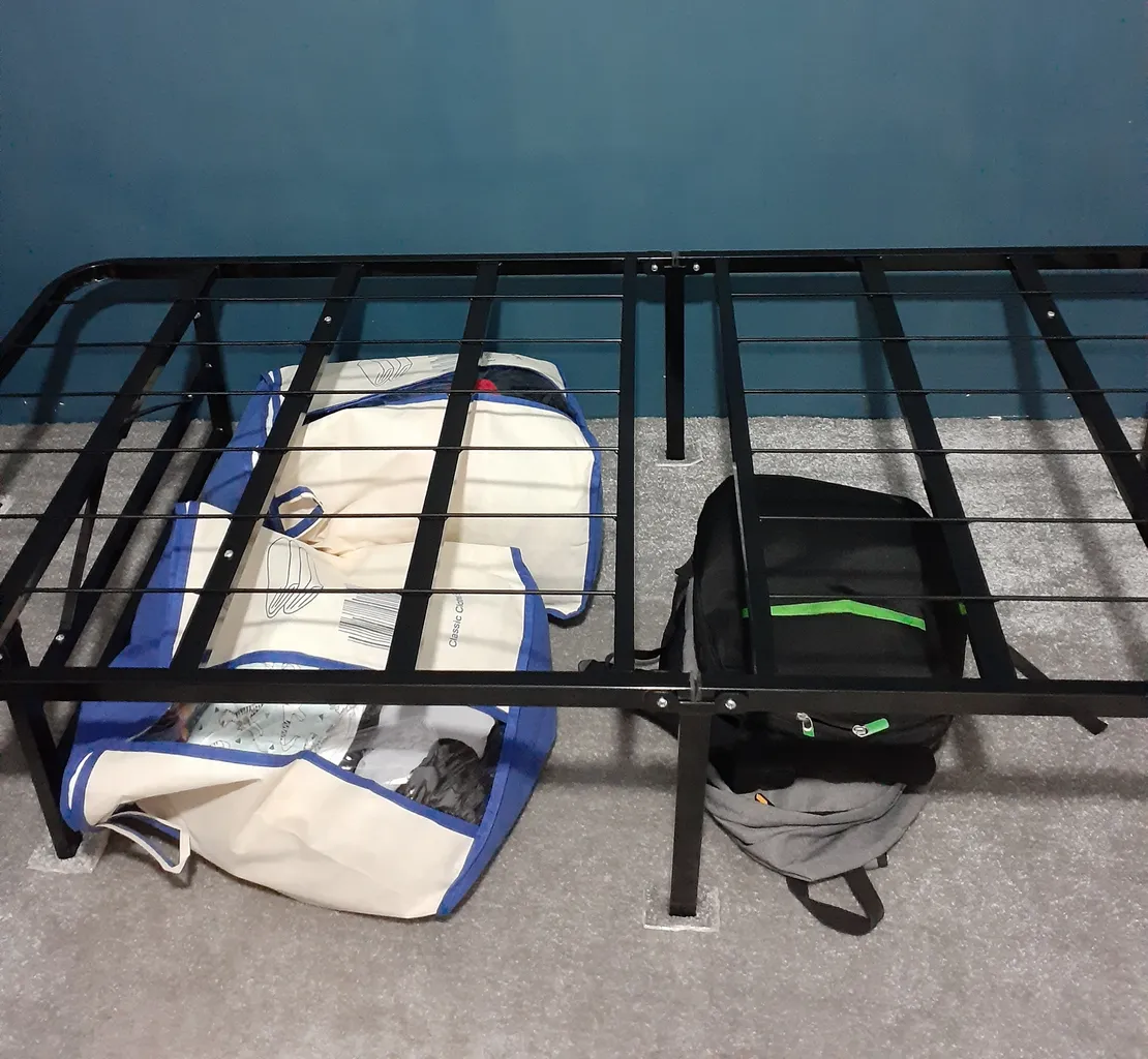 کفی تخت خواب مدل تاشو پایه بلند تکنفره سایز 195×85 سانتی متر