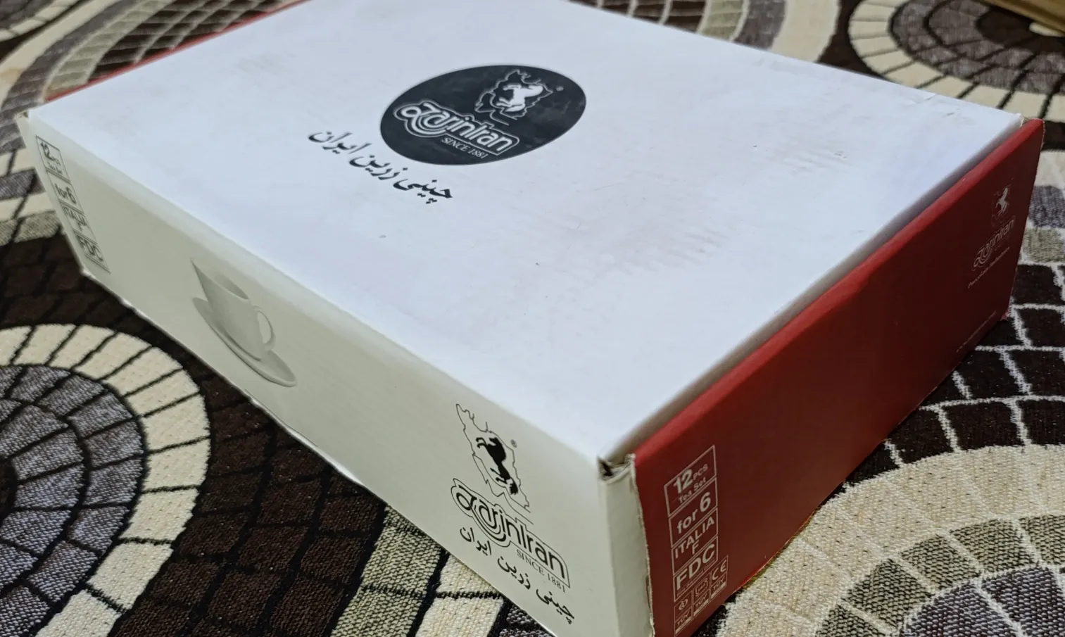 سرویس چای خوری 12 پارچه چینی زرین ایران مدل ایتالیا اف 8 ویلیج درجه عالی