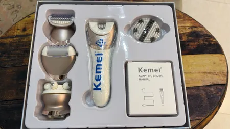 ماشین اصلاح موی بدن، ماساژور و برس پاک‌سازی صورت کیمی مدل KM-8001